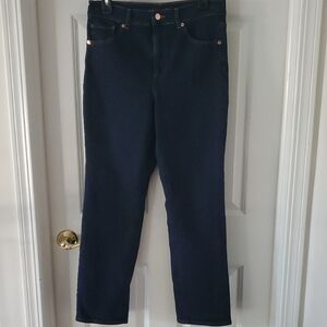 Express Women's Dark Blue Highrise  Straight Ankle Jeans Size 8L